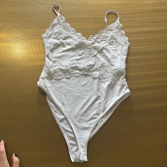 Zara Tops - Zara White Lace Bodysuit